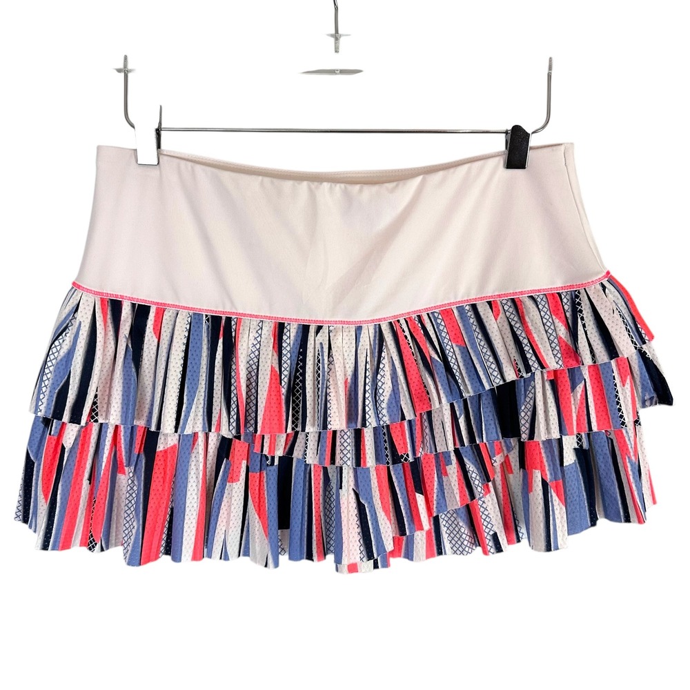 Lucky‎ In Love Ruffle Pleated Tennis Skort L 12 Pink Golf Athletic Pickleball